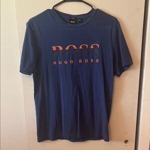 Hugo Boss Blue Short Sleeve Tee Bold Logo